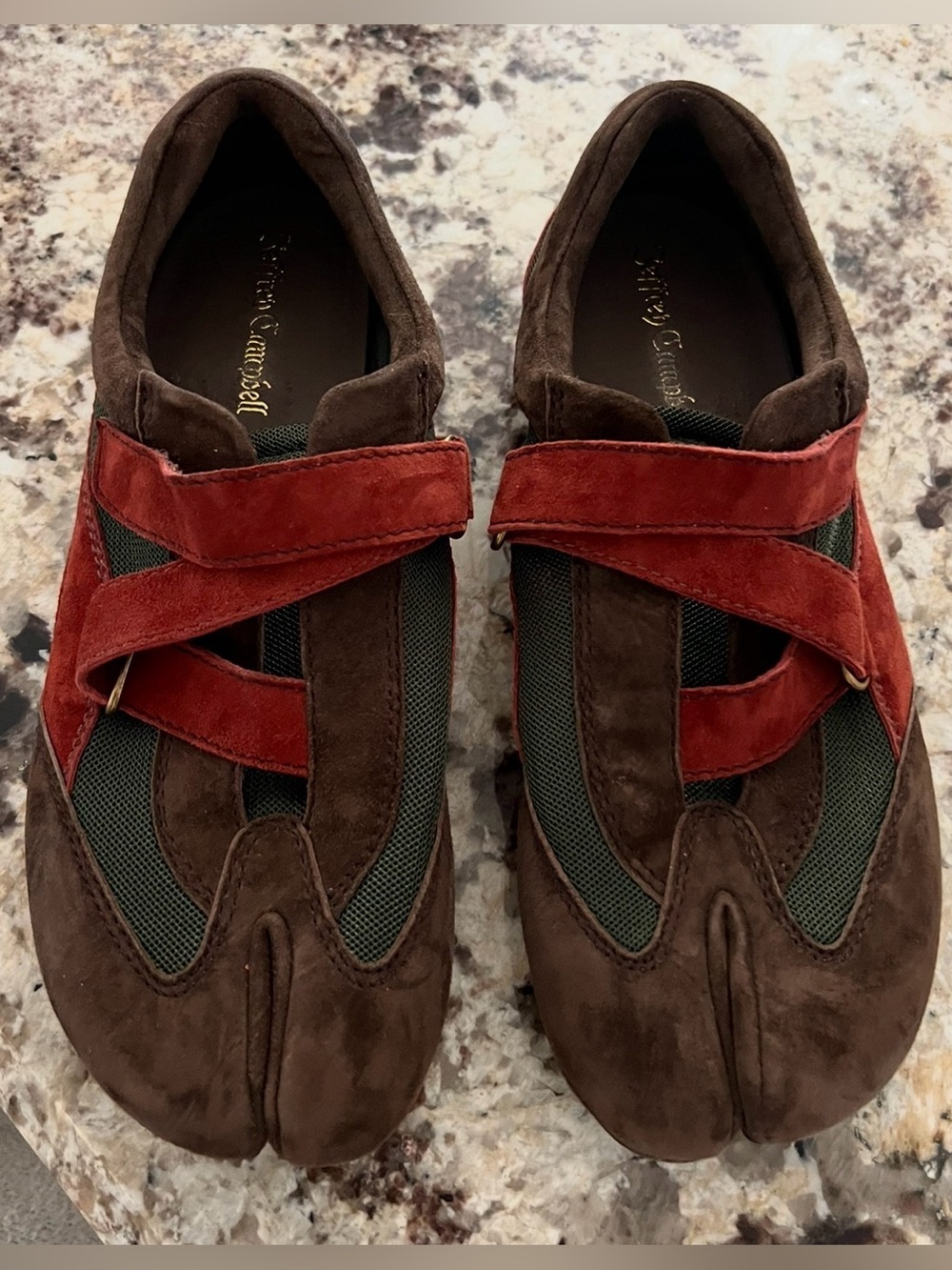 Jeffrey Campbell Planeta Split Toe Suede Retro Sneakers 9.5 NEW
